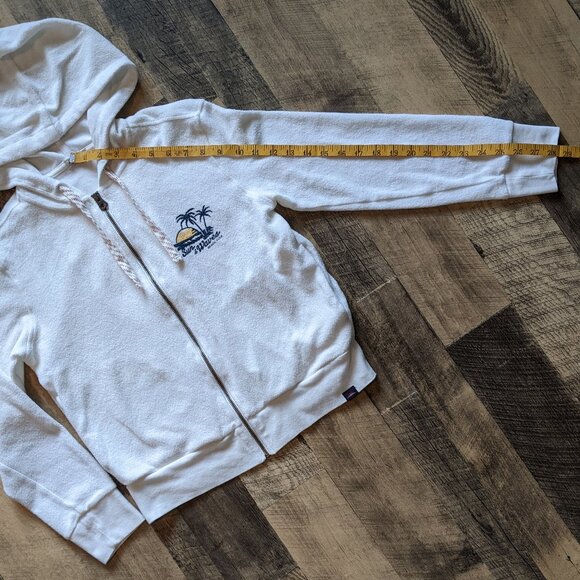 Faherty Beach Fleece Zip Hoodie White - Picture 7 of 8
